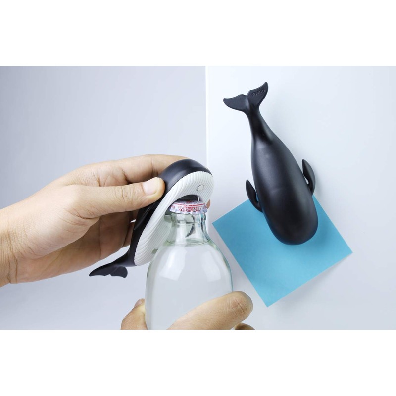 Qualy Bottle Opener, Plastic, Black, Approx. 13 x 4 x