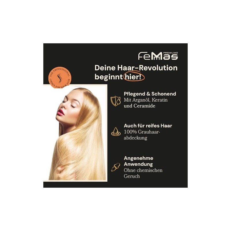 FemMas Haarfarbe Hell Lichtblond Gold 10.3 I Professionelle Creme Haarfarbe