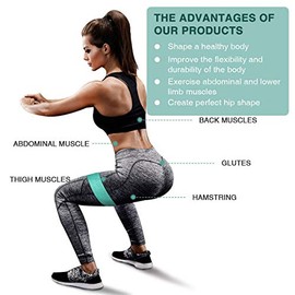 ANNA TOSANI Bandas de Resistencia (Set de 3), Bandas Elasticas de Fitness para Yoga, Pilates, Estiramientos Bandas Antideslizantes de Ejercicios para Fuerza de Piernas y Glúteos