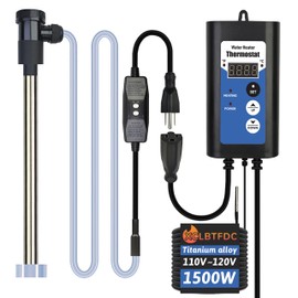 XCLBTFDC 1500W Titanium Immersion Water Heater Portable Electric Hot Tub & inflatable pool Submersible Water Heater with Thermostat, GFCI for Bathtub, Baptistry, above ground pool, baptismal pool, Sap
