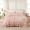 Andency Blush California King Comforter Set(104x96Inch), 3 Pieces Farmhouse Shabby