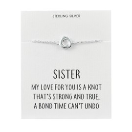 Philip Jones Sterling Silver Sister Quote Knot Bracelet