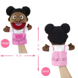 Family Hand Puppets, Puppets for Adults Puppets for Kids Role Paly Family Members 11.8 INCH, Multicultural Finger Puppet with Movable Mouth Soft Plush Puppets for Storytelling Teaching