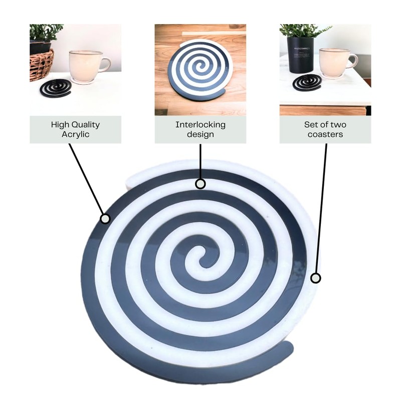 Interlocking Acrylic Coaster Set - Stylish and Space Saving Drink