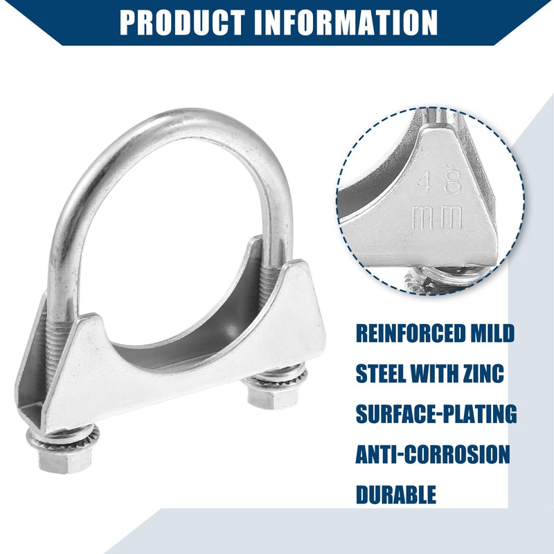 Hihaha Round U Bolt Muffler Exhaust Clamps for Car /