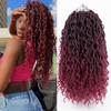 Ahrencan Curly Faux Locs Crochet Hair,14 Inch Ombre Red Goddess