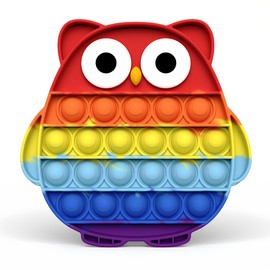 BLPRKOT Pop It for Children and Adults, Ideal as an Anti-Stress Toy, Colourful Owl, Anti-Stress Toy, Autism, Special Needs, Stress Reliever, Special Needs, Unpacking Stress Relief Reliever