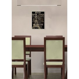 The Stupell Home Décor Collection Paris Landmark Typography Rectangle Wall Plaque, 10 x 0.5 x 15, Proudly Made in USA - cw-1201