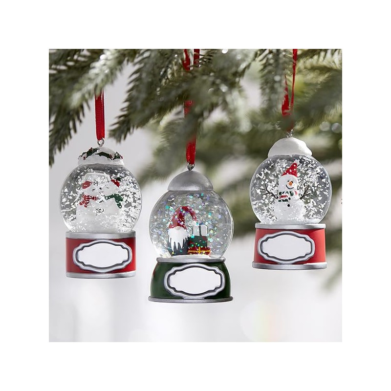 THINGS REMEMBERED Engraved Mini Polar Bears Kissing Snow Globe Ornament
