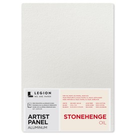 Legion Artist Panel, 1/8" Composite Brushed Aluminum with Stonehenge Oil 100% Cotton White 320gsm Paper, 5 x 7 inches for Oil Media