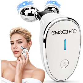 5-in-1 Microcurrent Facial Massager – Electric Face & Neck Sculpting Tool for Lifting, Tightening, and Gua Sha Massage (White).