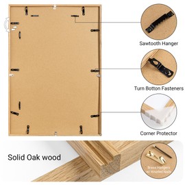 Heimlove 19x27 Picture Frames Oak Wood,19 x 27 Photos Frame with Tempered Glass,Wall Gallery Poster Frame with No Mat,Horizontal and Vertical for Wall Mounting,Home Office Decoration,Natural Oak Color