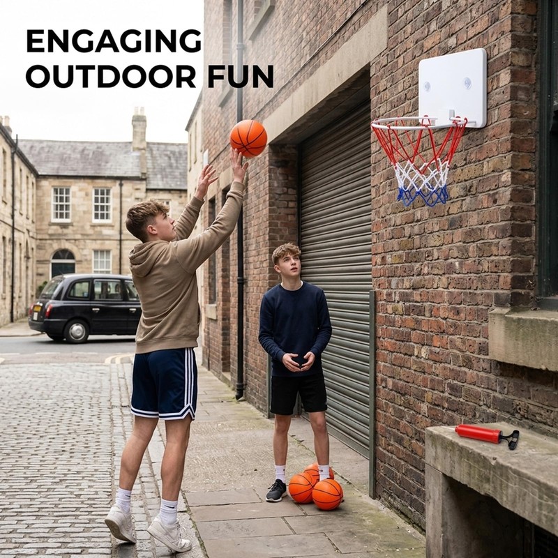 6Pcs Mini Basketball Hoop, with Pump and 4Pcs Mini Basketballs,