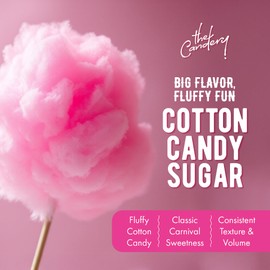 The Candery Cotton Candy Floss Sugar 32oz (2-Pack) Includes | Raspberry Blue and Strawberry | Plastic, Reusable Jars | Easy Pour Spout or Scoop | 2 LBS Jars