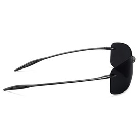 JULI Sports Sunglasses for Men Women TR90 Rimless Frame for Running Fishing Golf Surf Driving 8009 (Black/Extra Dark)