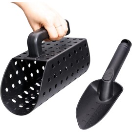 Candeon Metal Detector Shovel Scoop, Sand Shovel for Metal Detection with Strainer Shovel, Metal Detector Accessories, Sand Sieve, Sand Shovel for Children and Adults, Metal Detection, Gardening