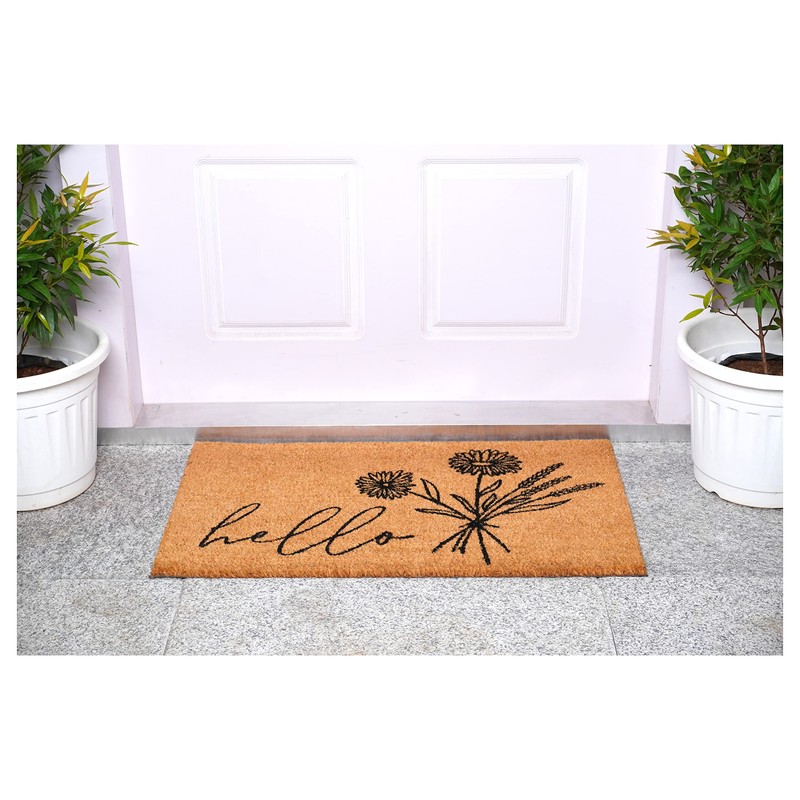 Calloway Mills Wildflower Bouquet Doormat, (Tan/Black, 24" x 36" x