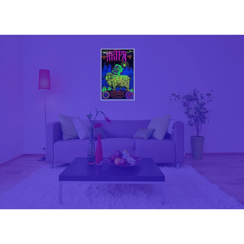 Aries Zodiac Sign - Flocked - Blacklight Poster - 23"