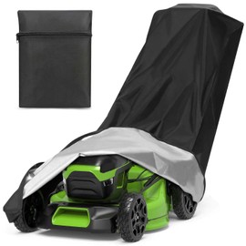 KISEER Outdoors Lawn Mower Cover Heavy Duty Waterproof Polyester Oxford Protection Push Mower Cover with Drawstring and Storage Bag (210D, 75 x 25 x 40 Inch)