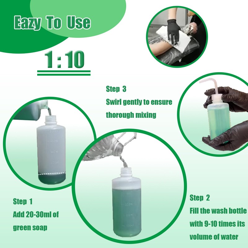 Green Soap Tattoo 16oz with 7oz Foam Bottle Set Tattoo