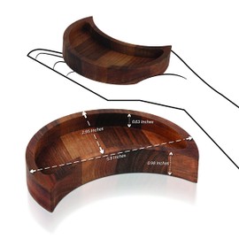 Curawood Moon Tray Crystal Holder - Display Your Crystals & Healing Stones - 6" x 3" Crescent Moon Tray for Crystals - Crystal Holder for Stones Display - Crystal Display Tray, Crystal Charging Plate