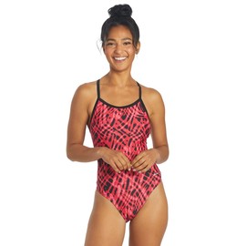 Sporti Serene Thin Strap Athletic One Piece Swimsuits - Women's Comfortable and Durable Swimwear for Lap Swimming - Red - 26