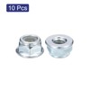 Sourcing Map 10Pcs 1/4"x20mm Flange Nylon Insert Lock Nuts, Carbon