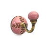 Hand Painted Pink Ceramic Coat and Wall Hook Decorative Towel