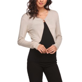 Hotouch Women's Bolero Elegant Bolero Jacket Long Sleeve Shoulder Jacket Short Jacket Schrug Cardigan Festive Blazer Cardigan Dress for Wedding, yellow