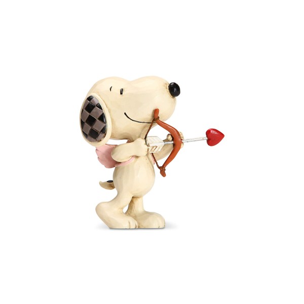 Enesco Peanuts by Jim Shore Snoopy Cupid Love Miniature Figurine, 3 Inch, Multicolor | Hand-Painted