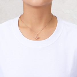 Philip Jones Rose Gold Plated Spiral Twist Necklace Created with Zircondia® Crystals