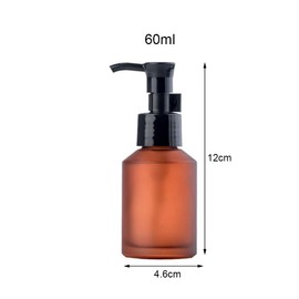 2PCS 60ml/2oz Empty Red Frosted Glass Lotion Pump Press Bottles Travel Makeup Cosmetic Soap Dispensers Containers Jars with Black Pumps for Lotion Liquid Makeup Removel Oil Shampoo