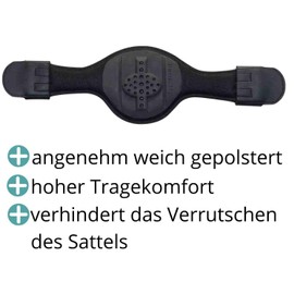 Reitsport Amesbichler Short Girth Butterfly Length 60 cm, Black Dressage Girth Rainer Strap 5-10 cm Longer Order