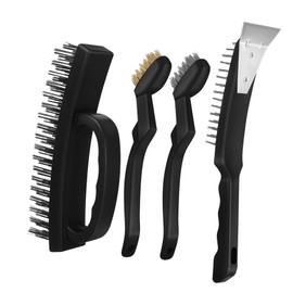 Anneome Multi-Purpose 4 Pcs Wire Brush for Cleaning Rust Removal Steel Brush Comfortable Grip Wire Scrub Brush