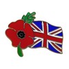 Red Poppy Union Jack Flag Pins Veteran Soldier Remembrance Day