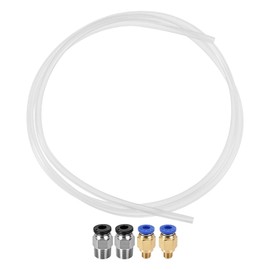 uxcell PTFE Tubing Hose for 3D Printer 1.75mm Filament Transparent 3.28ft Length with Pneumatic PC4-M6/M10 Fittings
