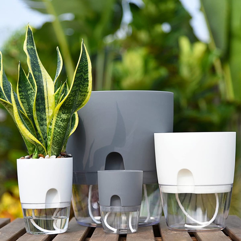 Planterhoma Self Watering Pots for Indoor Plants, 6 Pack, 3.2/4/6