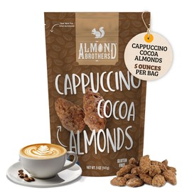 Almond Brothers Roasted Almonds - Hand Crafted Cappuccino & Cocoa Almonds, Gluten-Free, Non-GMO, Candied Almonds (5 Oz, Pack of 3)