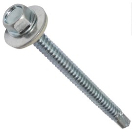 AERZETIX - C44551 - Set of 20 - Self-drilling screw M6.3 x 80 mm + sealing washer - with hexagonal impression 10 mm - made of galvanised steel - DIN7504K - sheet metal lining gutters