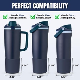 Silicone Higher Boot Compatible with Owala 30oz & 40oz FreeSip Sway Bottles & Tumblers, Large Protection Anti-Slip Bottom Cover Sleeve for Freesip Sway Tumbler and Bottle