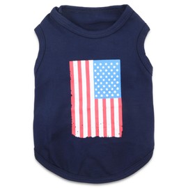 4th of July Small XS Puppy Clothes Independent Day Dog Shirts USA Flag Dog Outfit for Boy Girl American Flag Printed