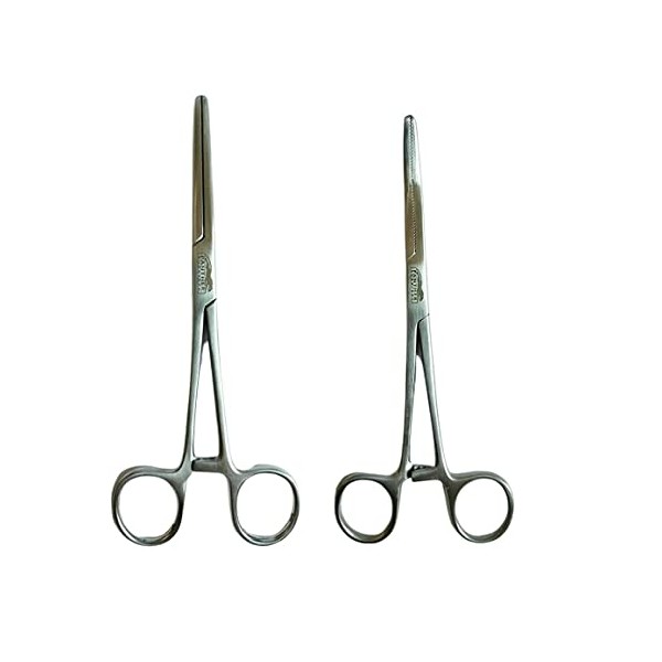 Panther Surgical Set of 2 Pcs Straight Curved 8'' Unhooking Carp Sea Fly Fishing Forceps