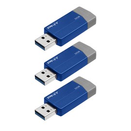 32GB PNY ODM Elite Edge USB 3.0 Flash Drive 3-Pack Blue – Durable Reliable Portable Storage to Store and Transfer