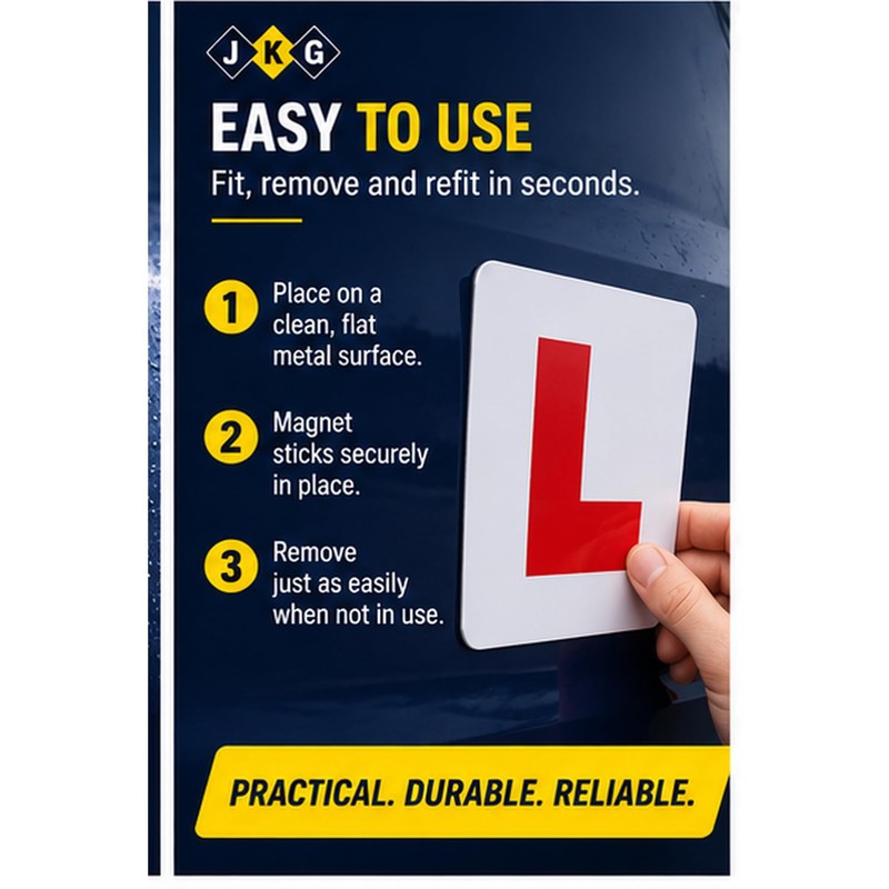 MAGNETIC L PLATES 2pc - Learner Driver Plates with Strong