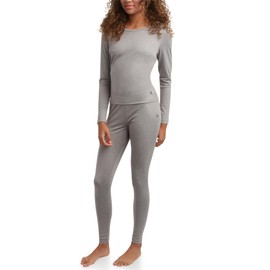 Spyder Women's Thermal Underwear Set - 2 Piece Brushed Back Fleece Lined Long Johns Base Layer Set for Women (Sizes: S-XL), Size Small, Heather Grey