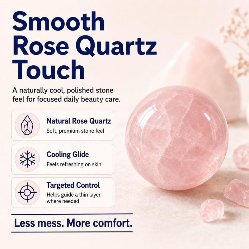 GETPUNA Pure Castor Oil Roll On with Rose Quartz Roller,