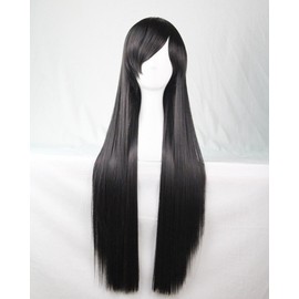 CEXIN Women's Wig, Color Wig, Cosplay Wig, Full Wig, Straight Long, 31.5 inches (80 cm), Costume, Event, Costume, School Festival, Black