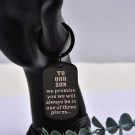 Son Keychain Gifts from Mom Dad, Son Birthday Gift Holiday Presents for Sons Inspirational Encouragement Motivational Gift Keychain for Men Boys I Love You Gifts