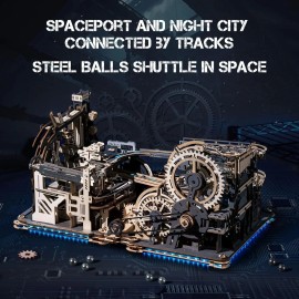 ROKR 3D Puzzle Electric Marble Run Spaceport Movable Model Multi-Play Toys Gifts - Combination Set