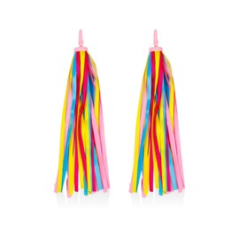 DHSBGWSX 2 Pieces Kids Bicycle Streamers Bicycle Handle Tassels Handle Accessories Colorful Tassel Ribbon Decoration Bicycle Bands